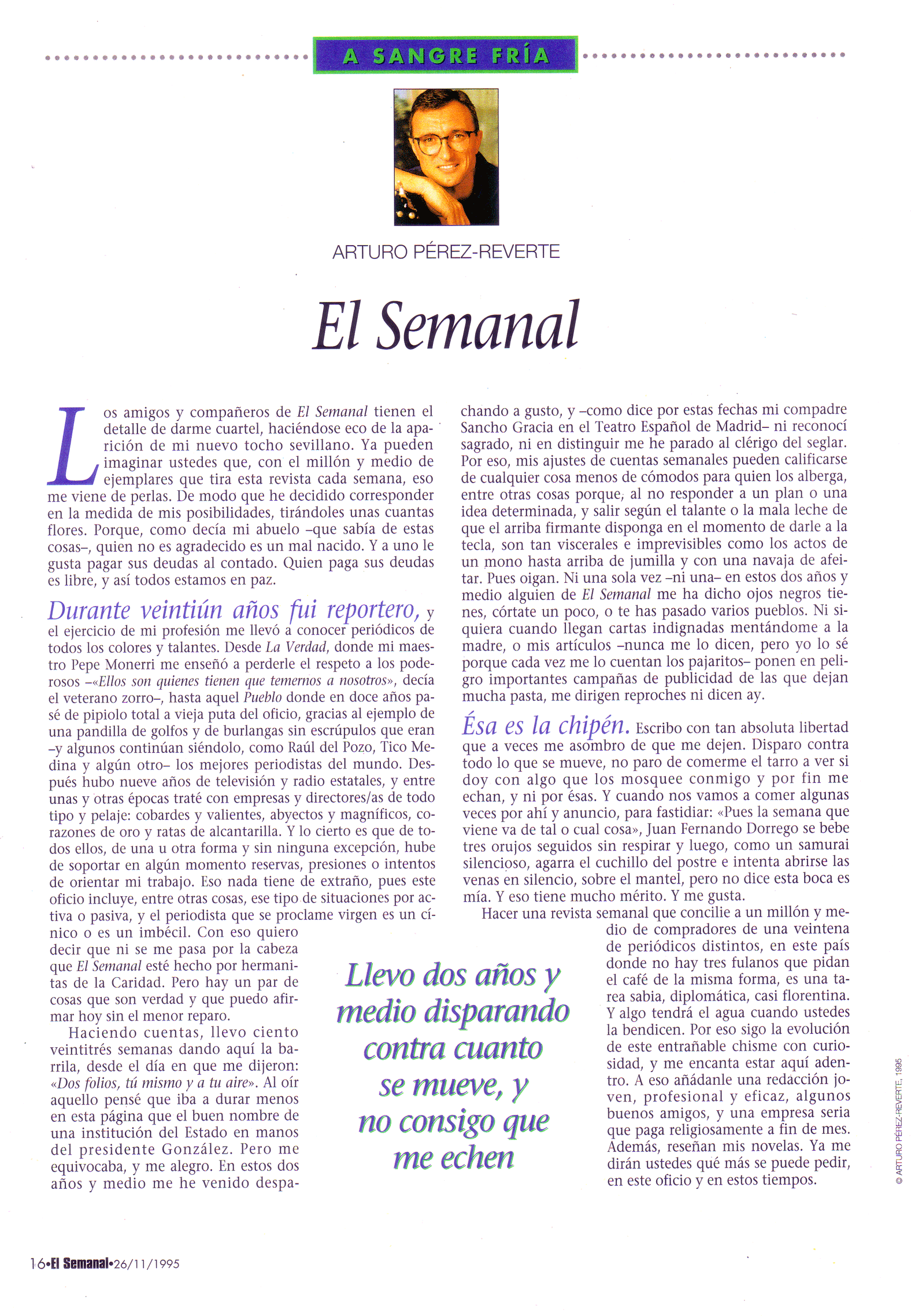 "El Semanal" El Semanal 26 de noviembre de 1995